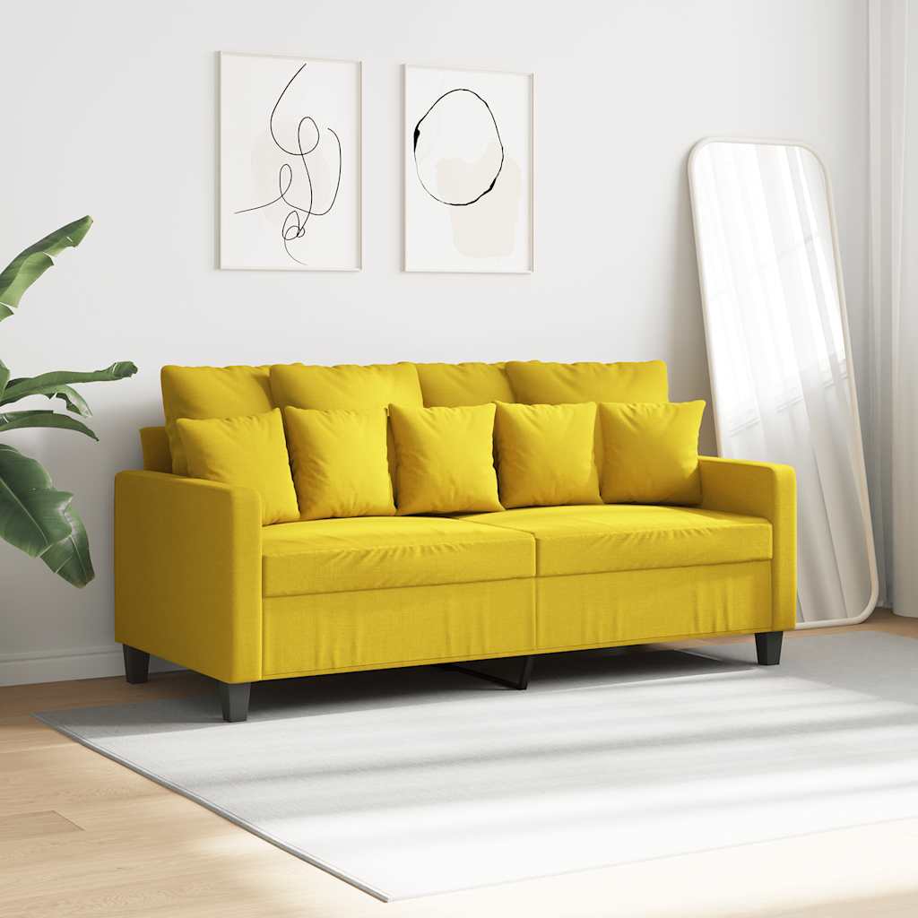 Thumbnail - vidaXL 2-Sitzer-Sofa Hellgelb 140 cm Stoff