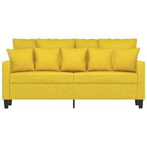 2místná pohovka světle žlutá 140 cm textil - obrázek 4