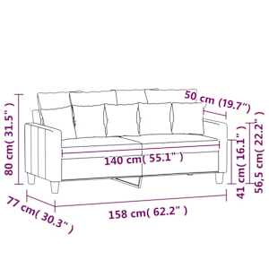 2místná pohovka vínová 140 cm textil - obrázek 9