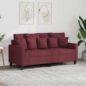 2místná pohovka vínová 140 cm textil - obrázek 1