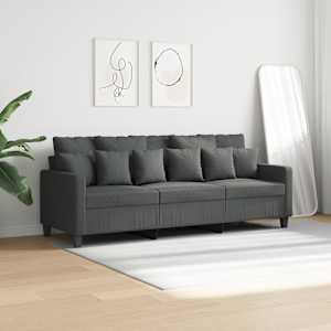 3místná pohovka tmavě šedá 180 cm textil - obrázek 3