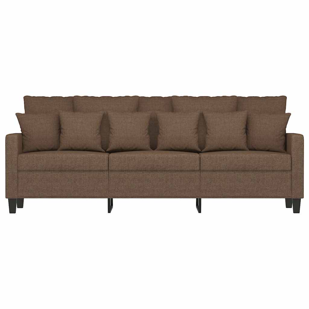 vidaXL Driezitsbank 180 cm stof bruin afbeelding