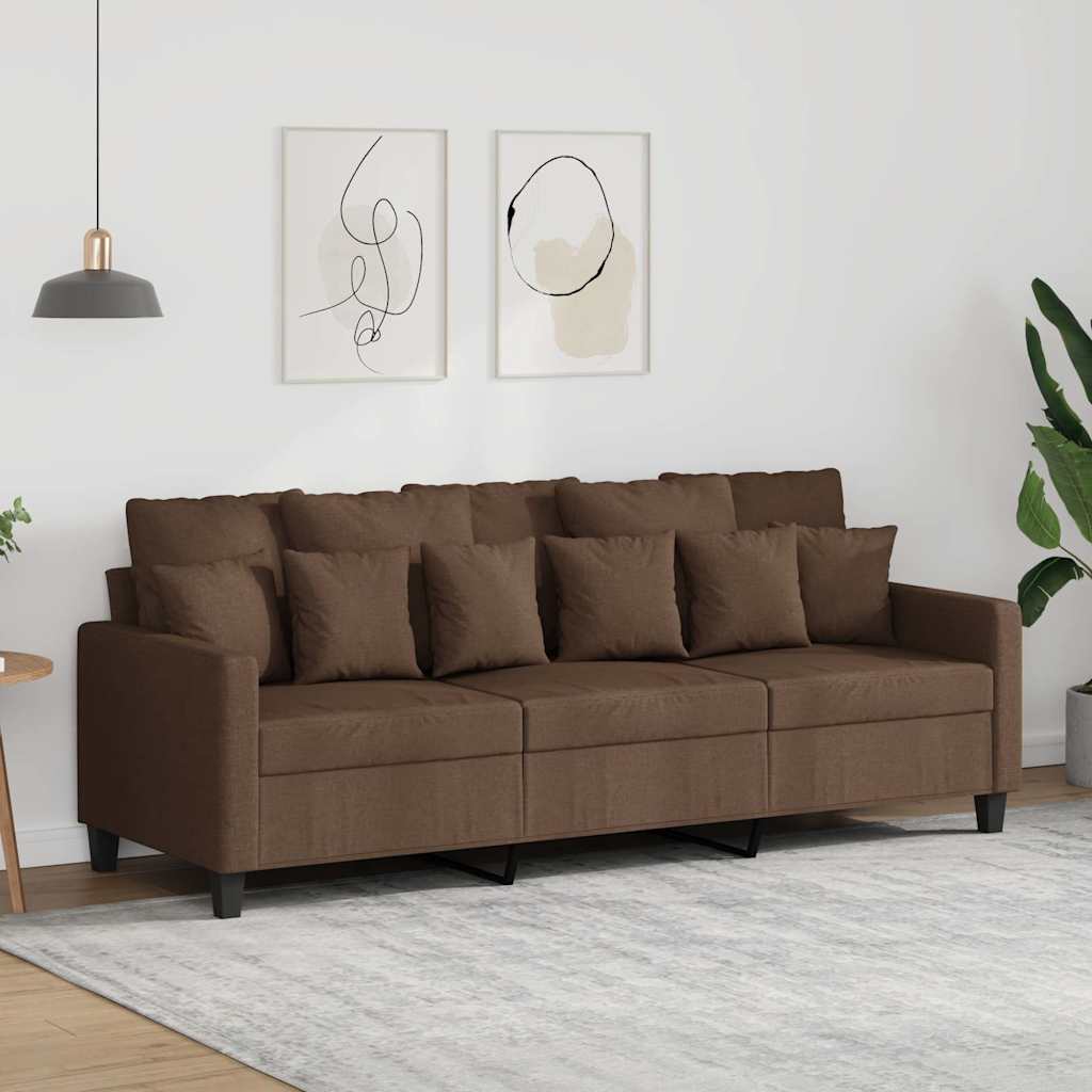 vidaXL 3-Sitzer-Sofa Braun 180 cm Stoff