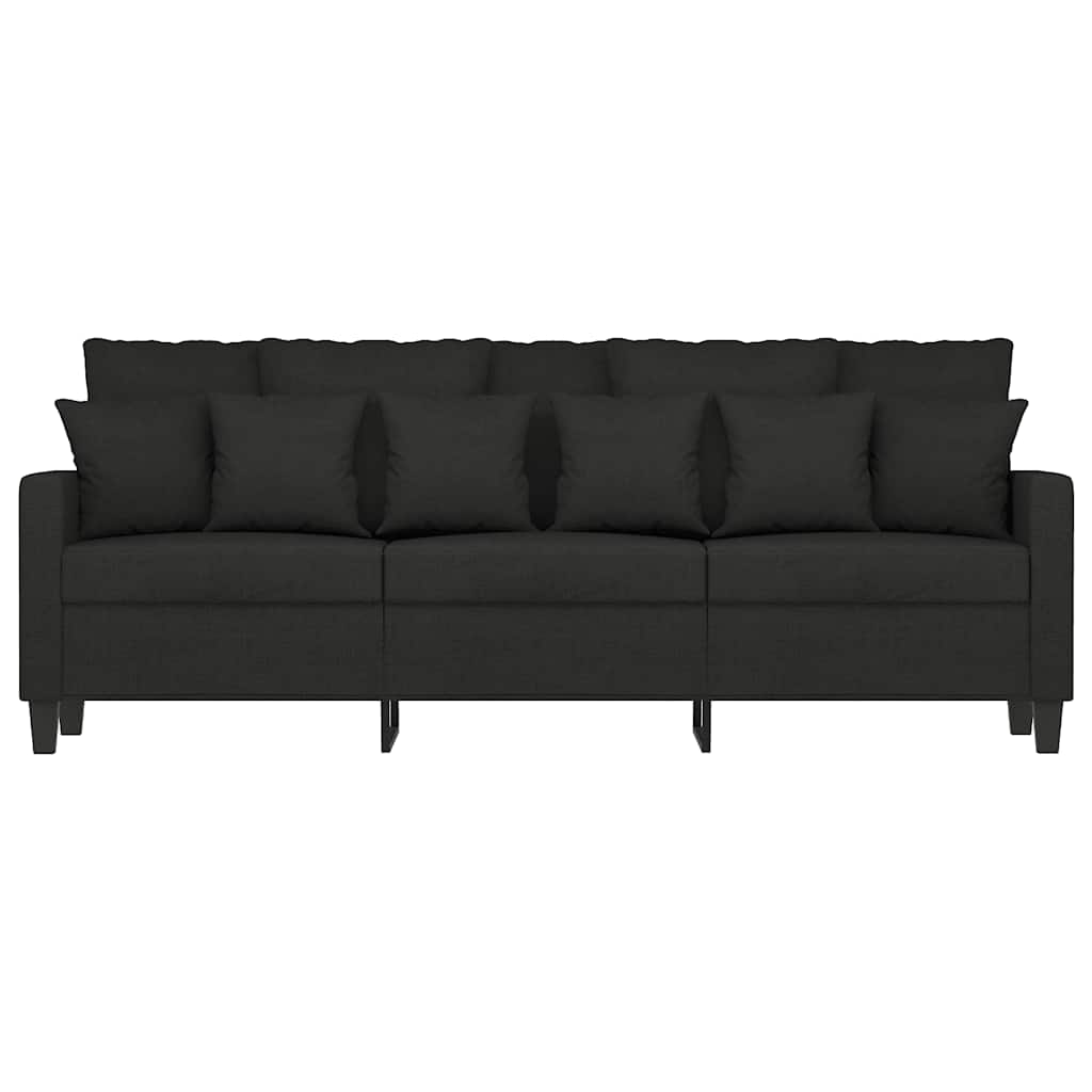 vidaXL Driezitsbank 180 cm stof zwart afbeelding