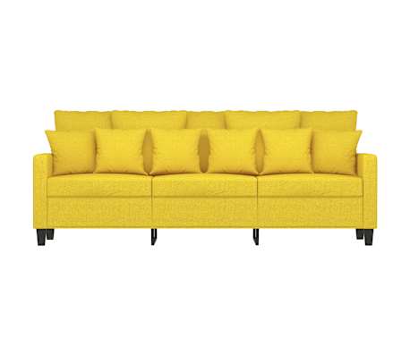 vidaXL Driezitsbank 180 cm stof lichtgeel