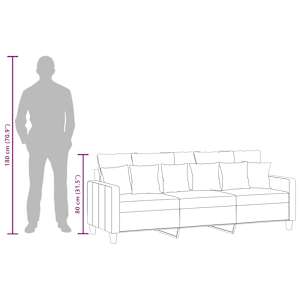3místná pohovka světle žlutá 180 cm textil - obrázek 10
