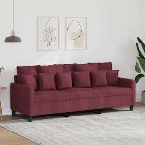 3místná pohovka vínová 180 cm textil - obrázek 1