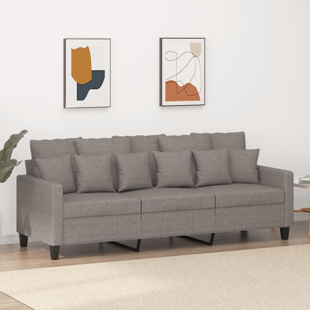 vidaXL 3-Sitzer-Sofa Taupe 180 cm Stoff