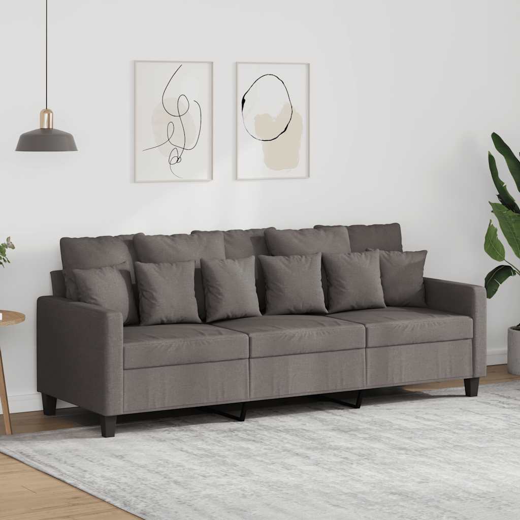 vidaXL 3-Sitzer-Sofa Taupe 180 cm Stoff