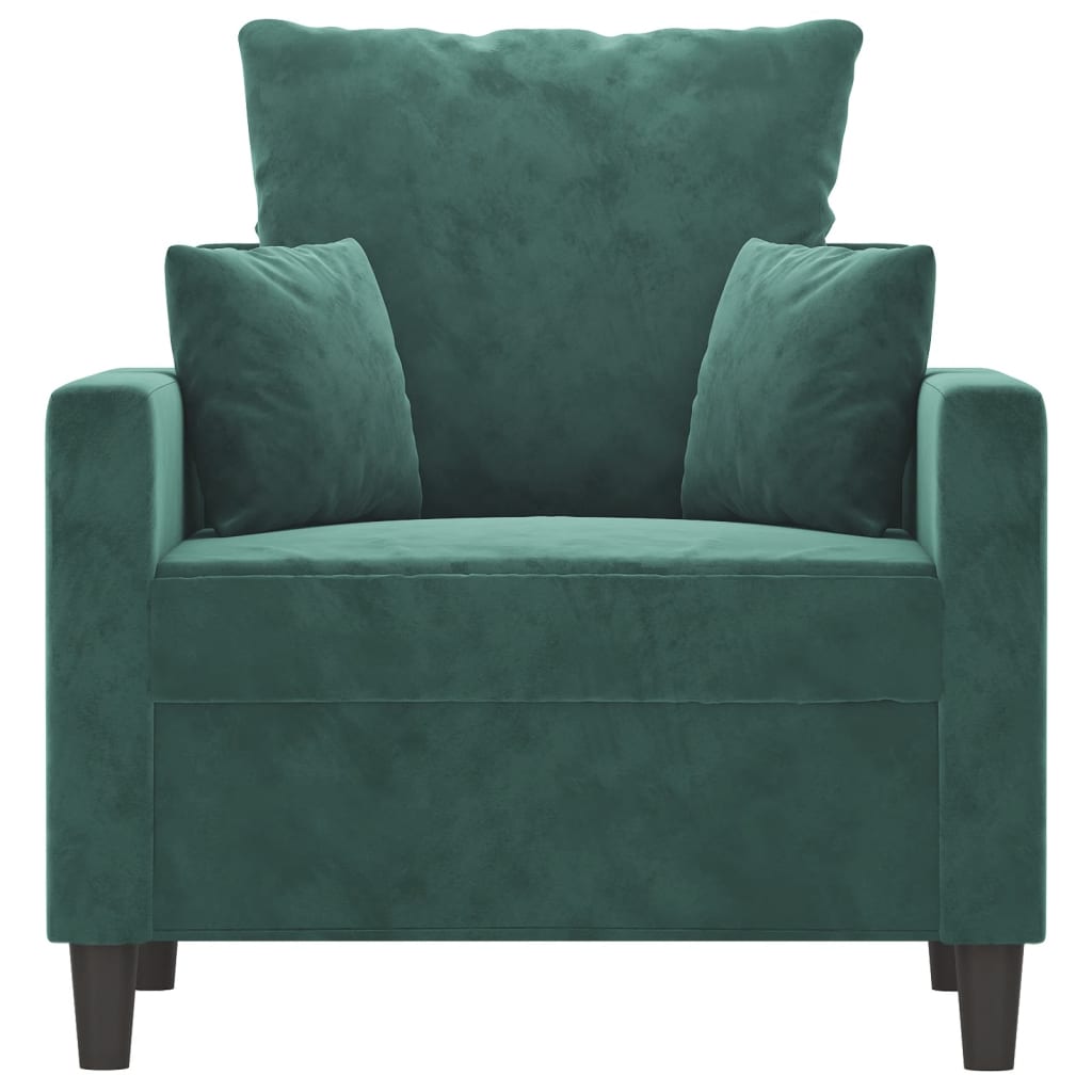 vidaXL Fauteuil 60 cm fluweel donkergroen afbeelding