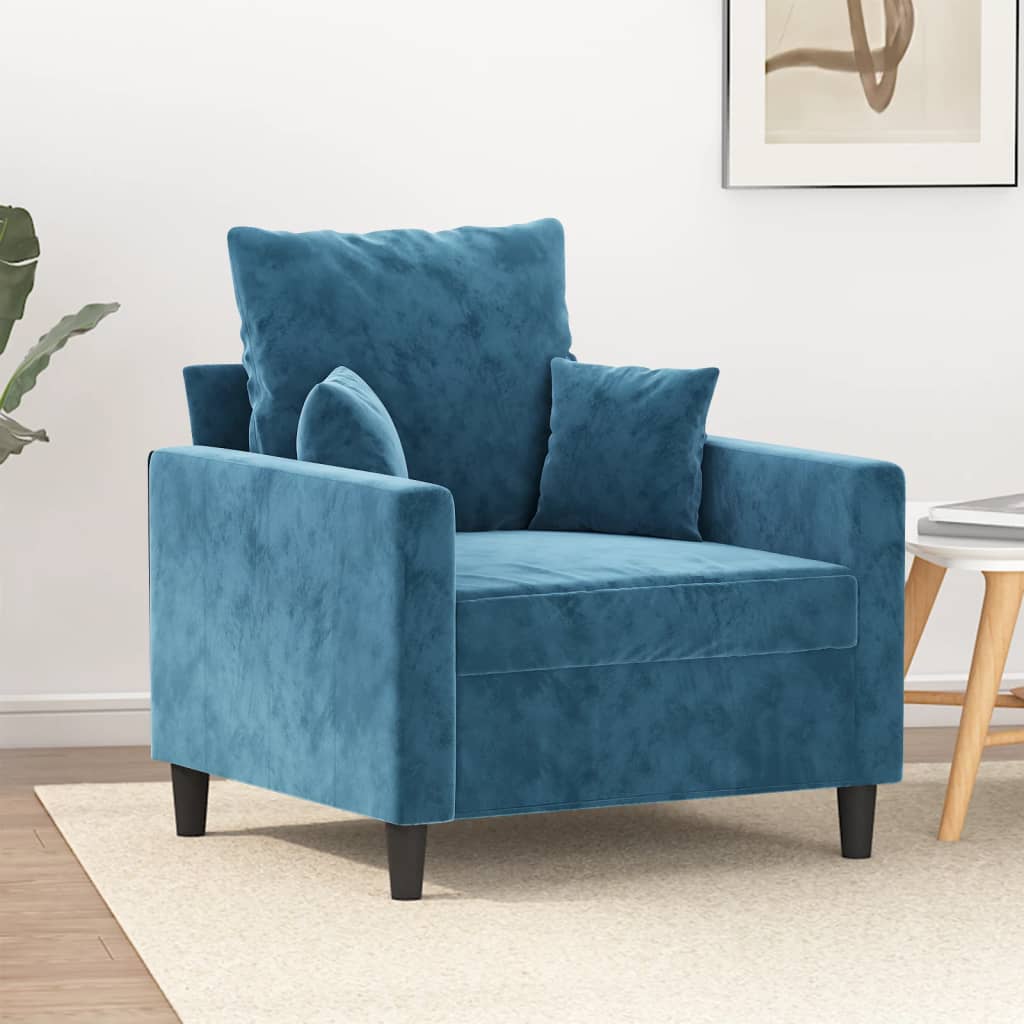 vidaXL Sessel Blau 60 cm Samt