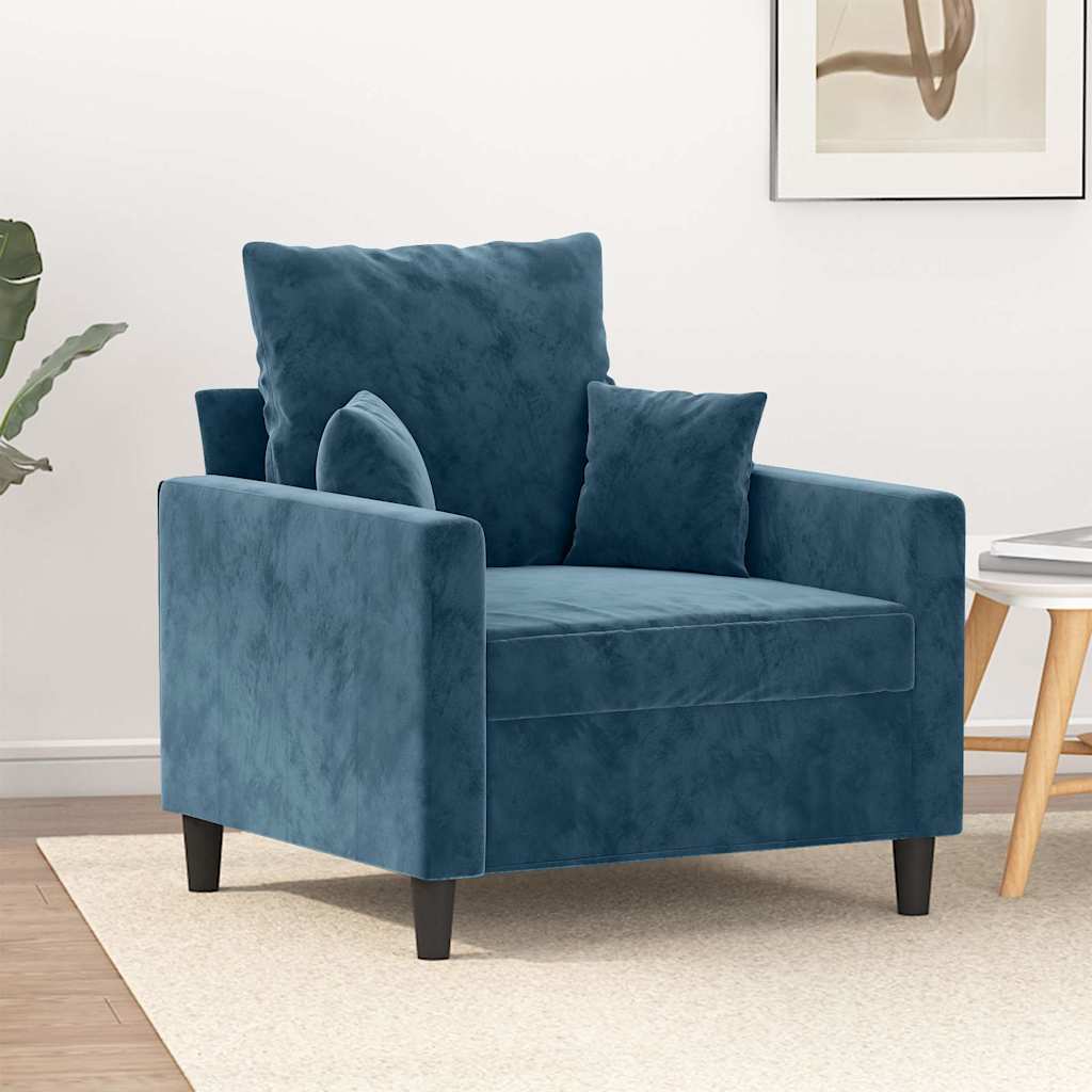 vidaXL Sessel Blau 60 cm Samt