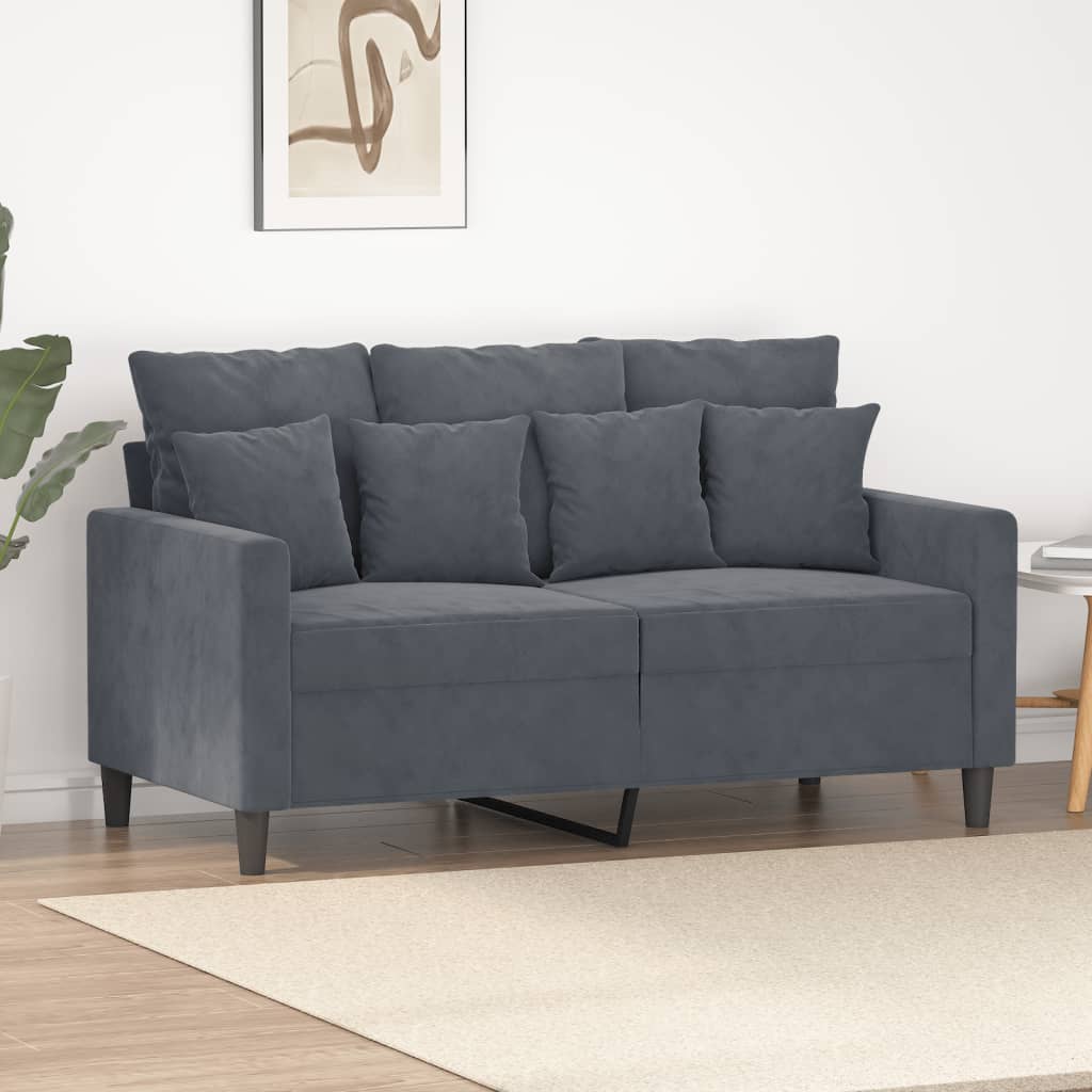 vidaXL 2-Sitzer-Sofa Dunkelgrau 120 cm Samt