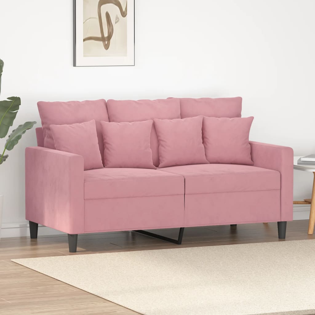 vidaXL 2-Sitzer-Sofa Rosa 120 cm Samt