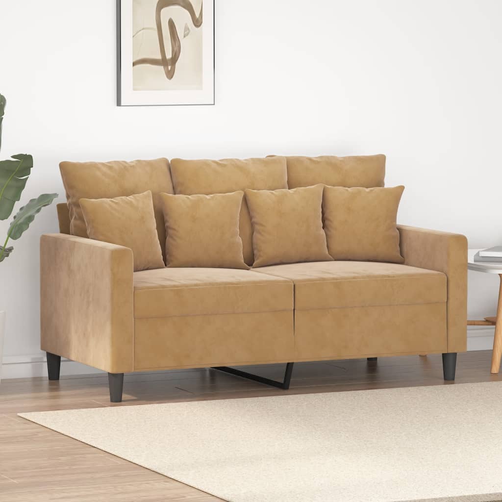 2-Sitzer-Sofa Braun 120 cm Samt