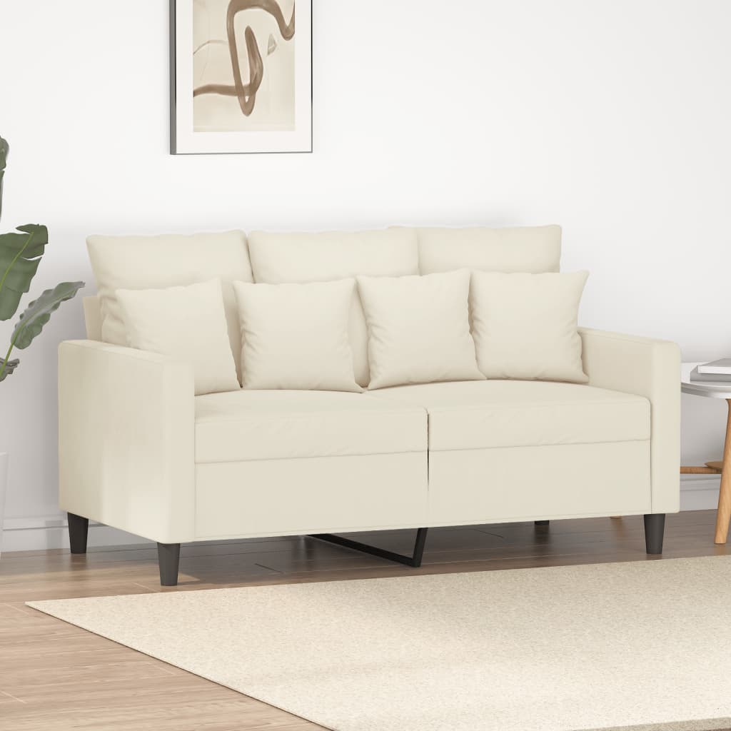 vidaXL 2-Sitzer-Sofa Creme 120 cm Samt