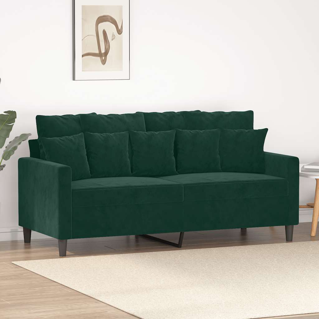 vidaXL 2-Sitzer-Sofa Dunkelgrün 140 cm Samt