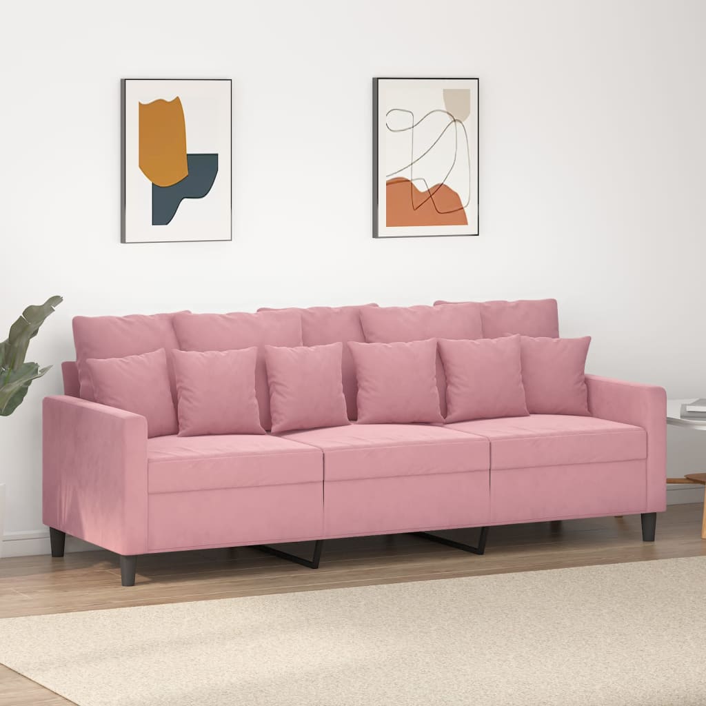 vidaXL 3-Sitzer-Sofa Rosa 180 cm Samt