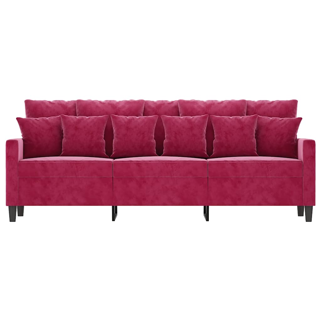 Thumbnail - vidaXL 3-Sitzer-Sofa Weinrot 180 cm Samt