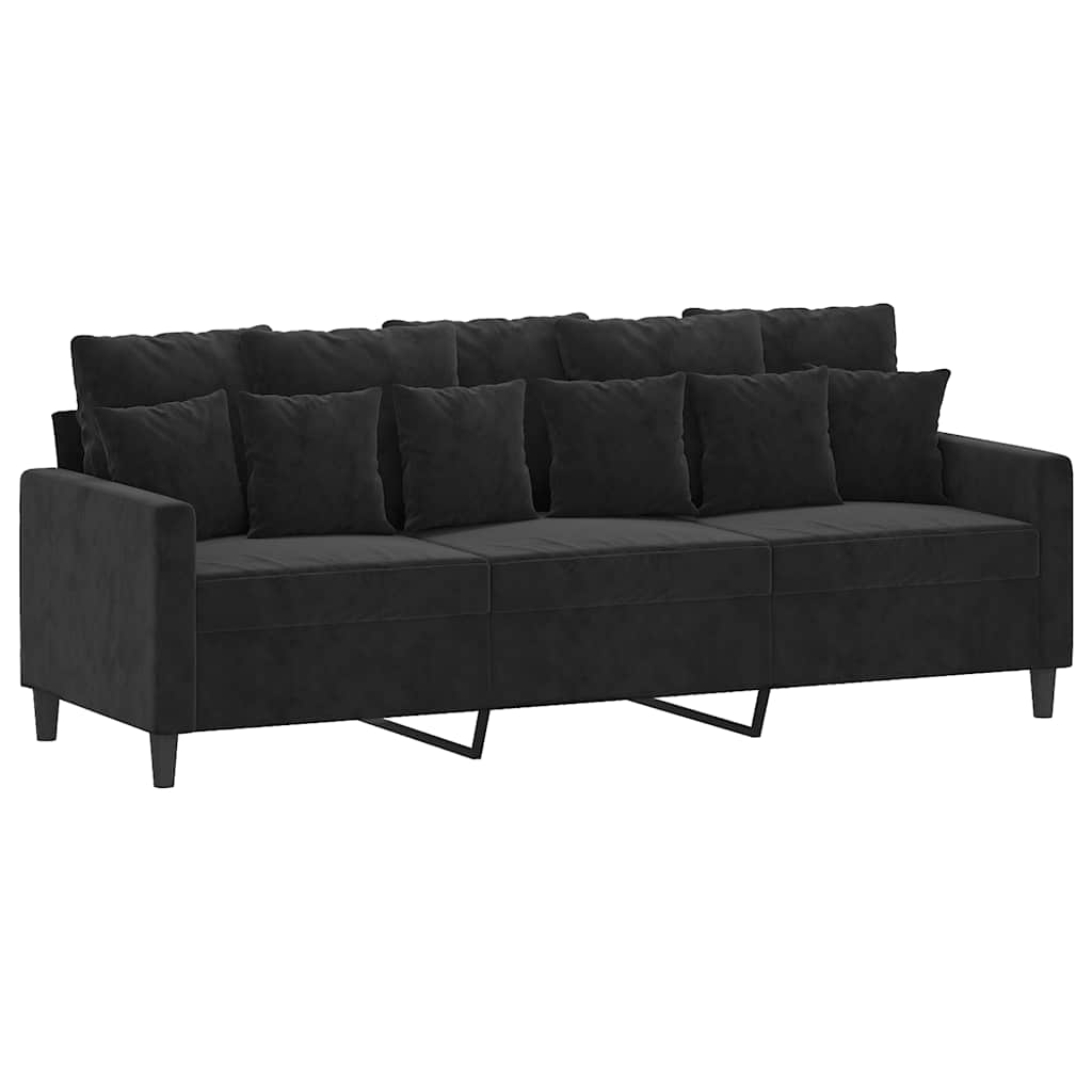 Thumbnail - vidaXL 3-Sitzer-Sofa Schwarz 180 cm Samt