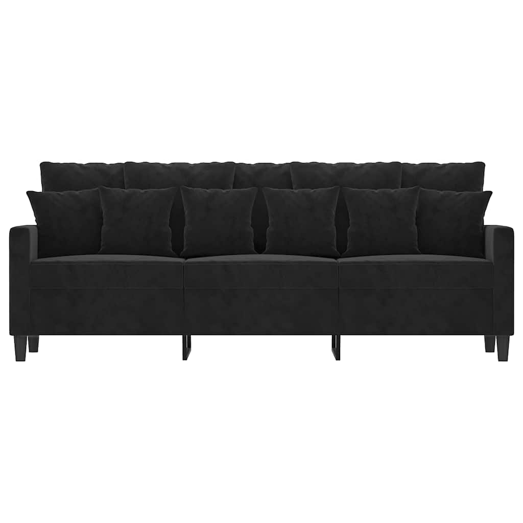 Thumbnail - vidaXL 3-Sitzer-Sofa Schwarz 180 cm Samt