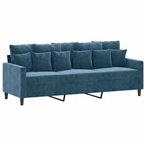 vidaXL 3-kohaline diivan, sinine, 180 cm, samet