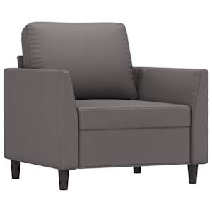 Křeslo šedé 60 cm umělá kůže - obrázek 2