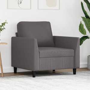 Křeslo šedé 60 cm umělá kůže - obrázek 1