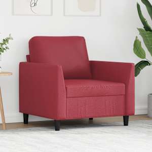 Fotelj vinsko rdeč 60 cm umetno usnje