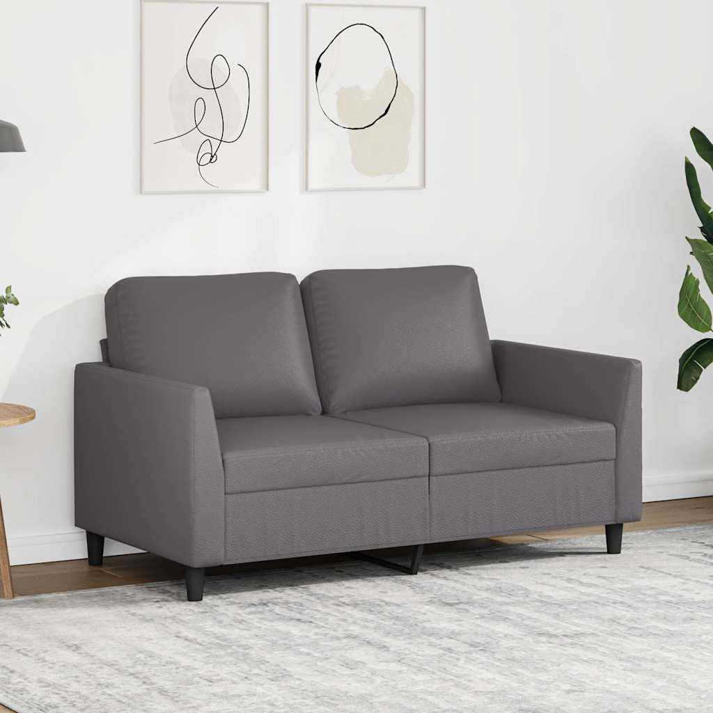vidaXL 2-Sitzer-Sofa Grau 120 cm Kunstleder