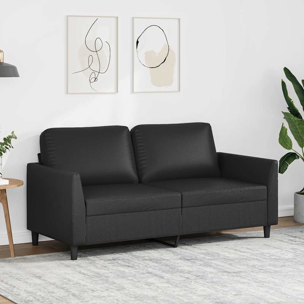 vidaXL 2-Sitzer-Sofa Schwarz 140 cm Kunstleder