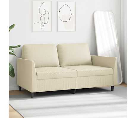 vidaXL Canap&eacute; &agrave; 2 places Cr&egrave;me 140 cm Similicuir