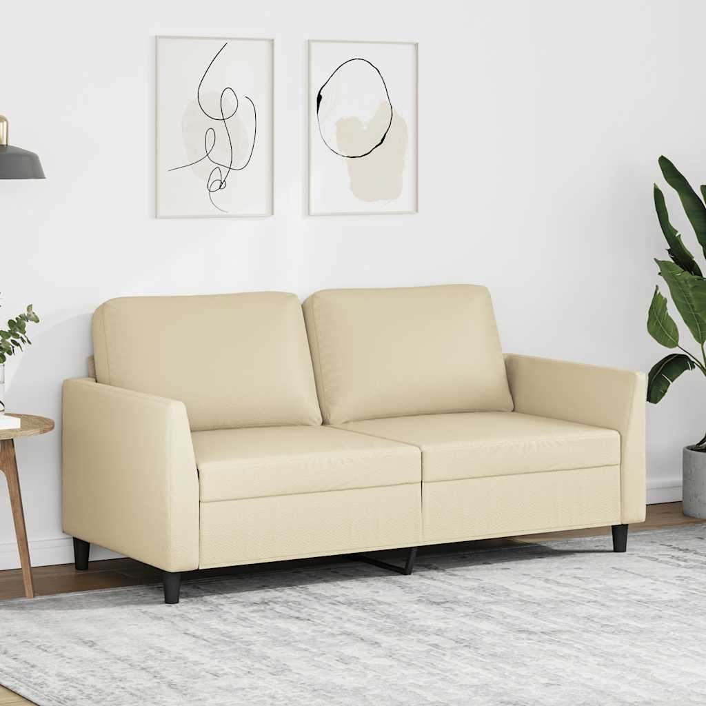 Thumbnail - vidaXL 2-Sitzer-Sofa Creme 140 cm Kunstleder