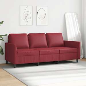 vidaXL Canap&eacute; &agrave; 3 places Rouge bordeaux 180 cm Similicuir