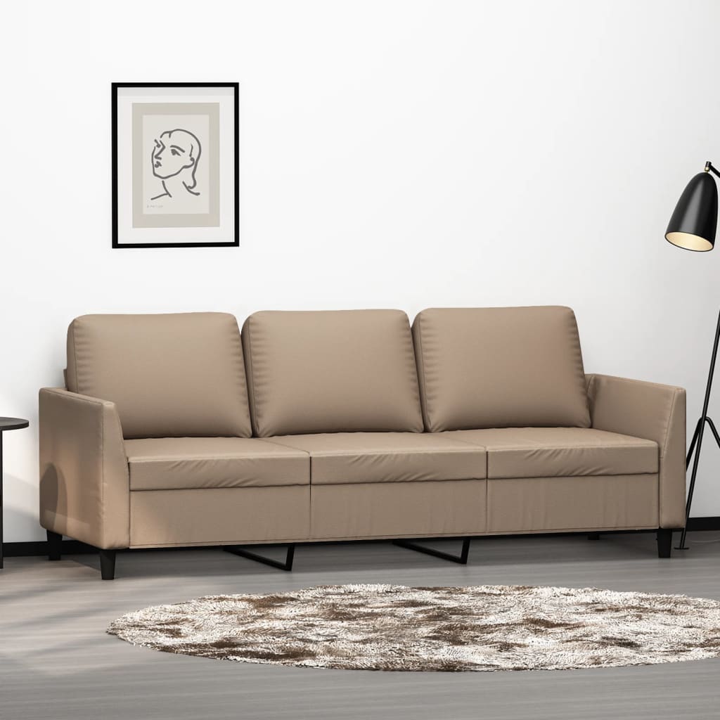 Thumbnail - vidaXL 3-Sitzer-Sofa Cappuccino-Braun 180 cm Kunstleder