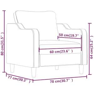 Křeslo tmavě šedé 60 cm textil - obrázek 8