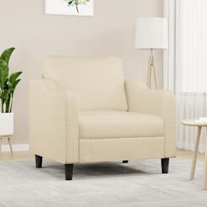 Křeslo krémové 60 cm textil - obrázek 1