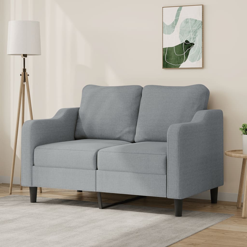 2-Sitzer-Sofa Hellgrau 120 cm Stoff