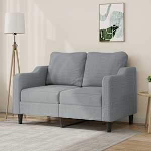 2místná pohovka světle šedá 120 cm textil - obrázek 1