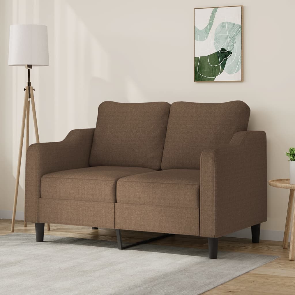 vidaXL 2-Sitzer-Sofa Braun 120 cm Stoff