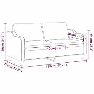 2místná pohovka tmavě šedá 140 cm textil - obrázek 8