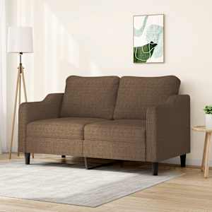2místná pohovka hnědá 140 cm textil - obrázek 1