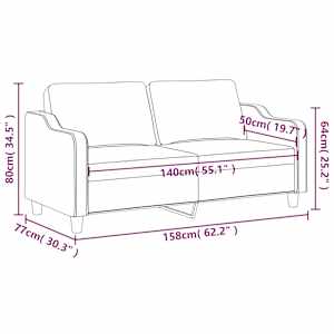 2místná pohovka černá 140 cm textil - obrázek 8