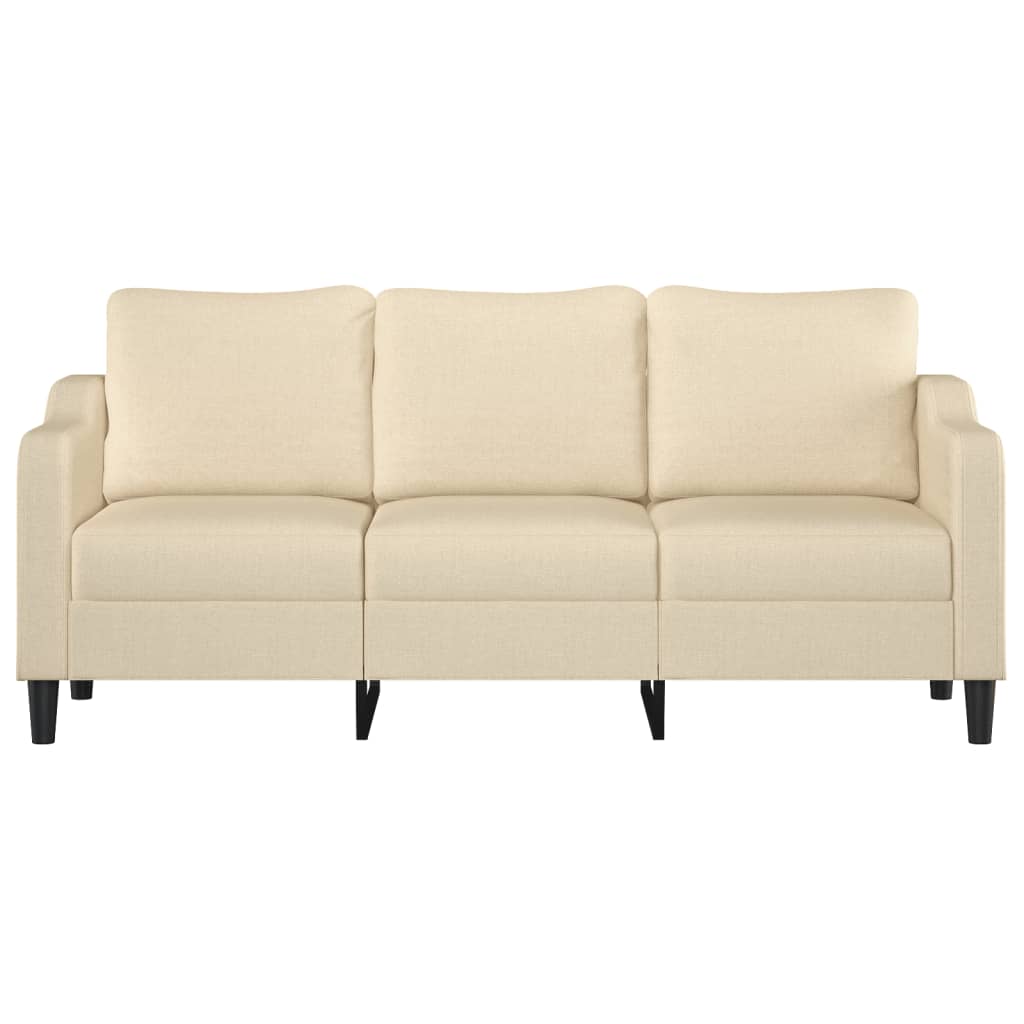 vidaXL Trivietė sofa, kreminės spalvos, 180cm, audinys