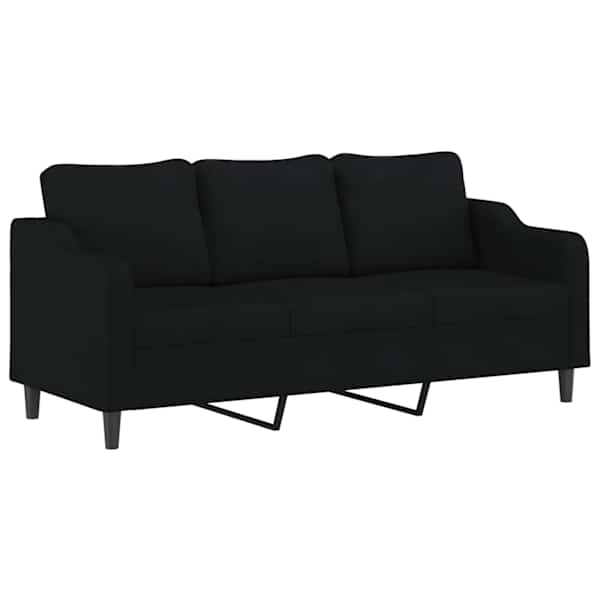 vidaXL 3-kohaline diivan, must 180 cm kangas