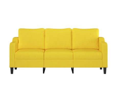 vidaXL Canap&eacute; &agrave; 3 places Jaune clair 180 cm Tissu