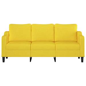 3místná pohovka světle žlutá 180 cm textil - obrázek 3
