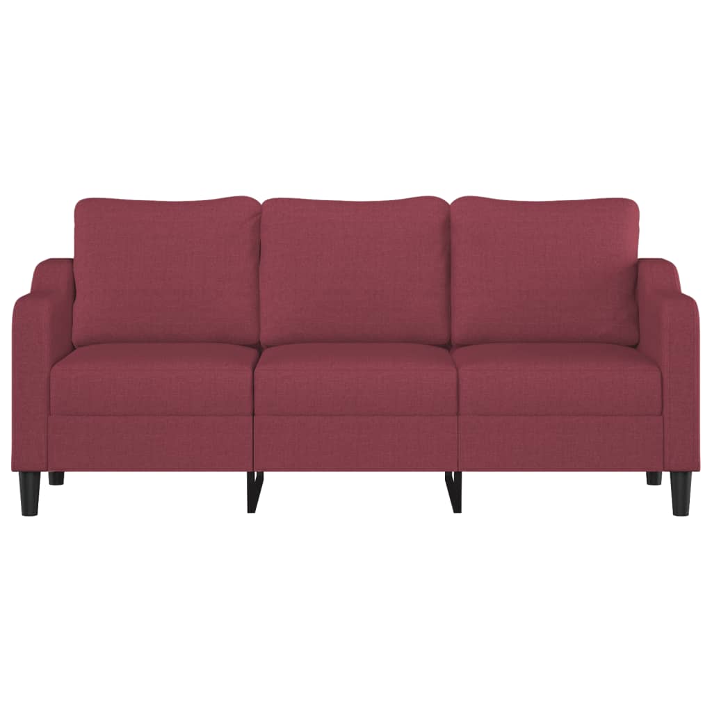 vidaXL Driezitsbank 180 cm stof wijnrood afbeelding