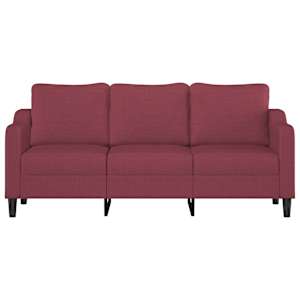3místná pohovka vínová 180 cm textil - obrázek 3