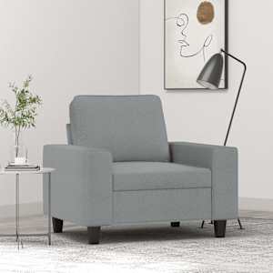 Křeslo světle šedé 60 cm textil - obrázek 1